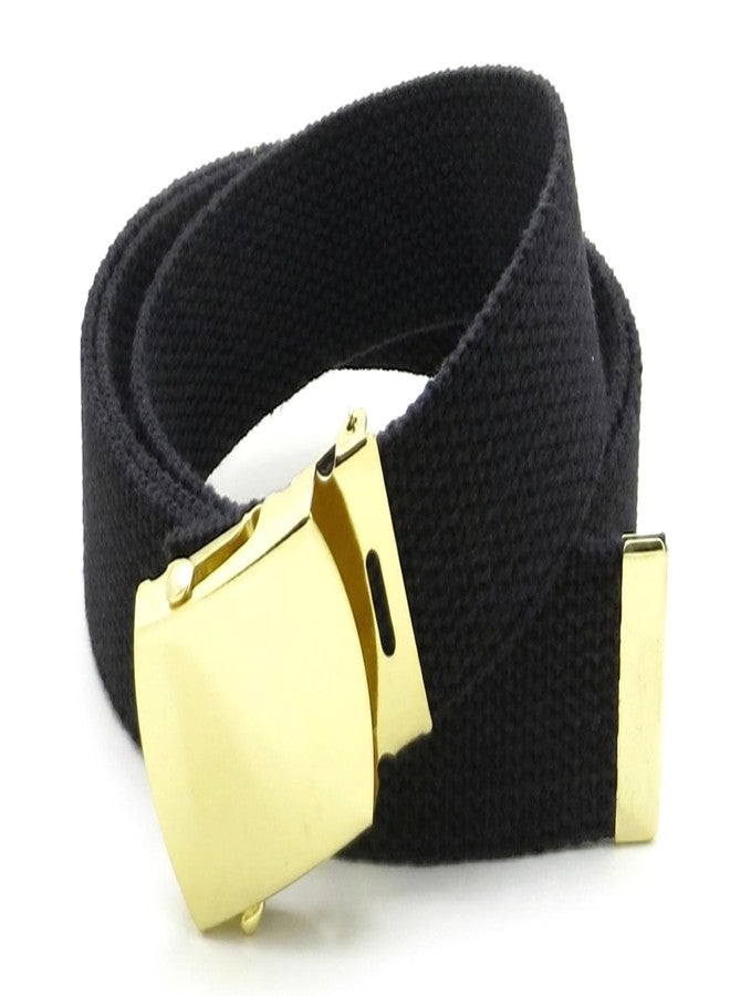 BC Belts حزام قماشي من بي سي بيلتس، تصميم عسكري، مزود بإبزيم وطرف نحاسي، طوله 54 بوصة، متوفر بألوان متعددة (أسود). - Image 1